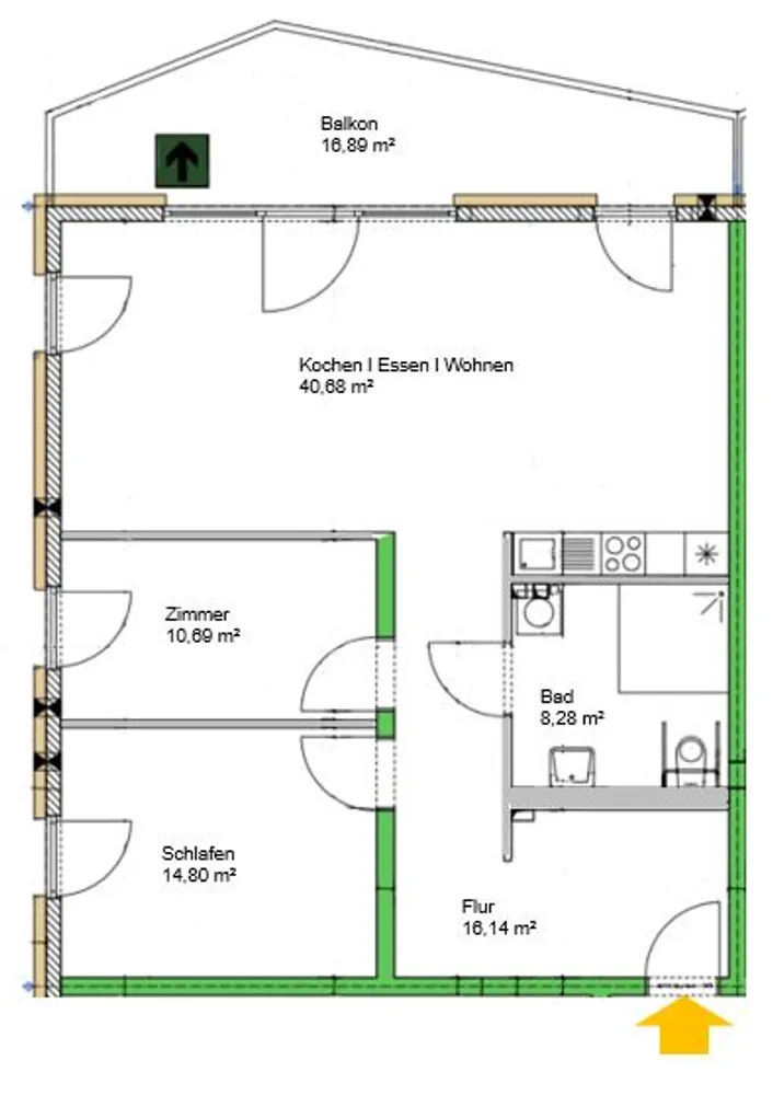 3 Zimmer Wohnung mit 97 m² in Ludwigshafen am Rhein – Bild 2