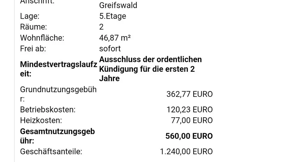 2 Zimmer Wohnung mit 47 m² in Greifswald – Bild 9