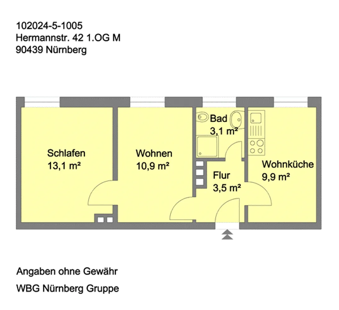 2 Zimmer Wohnung mit 40 m² in Nürnberg – Bild 7
