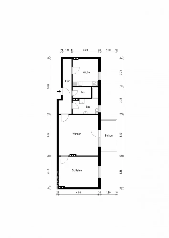 2 Zimmer Wohnung mit 76 m² in Magdeburg – Bild 3