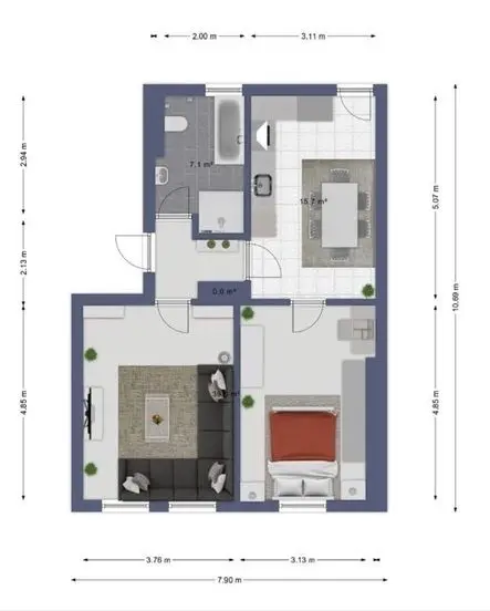 2 Zimmer Wohnung mit 52 m² in Delitzsch – Bild 4