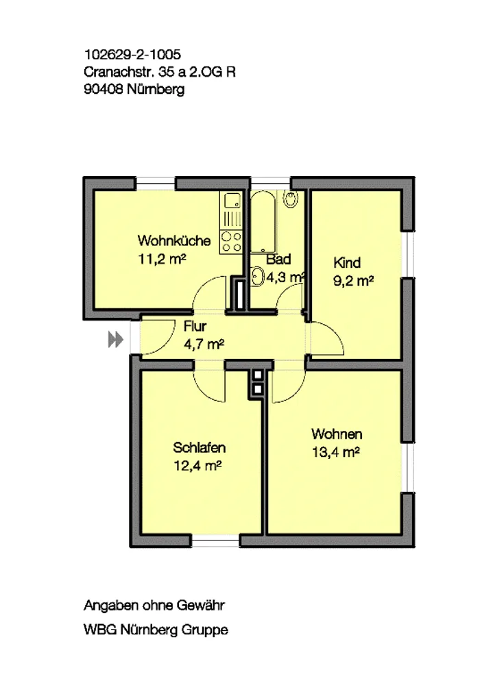 3 Zimmer Wohnung mit 55 m² in Nürnberg – Bild 7