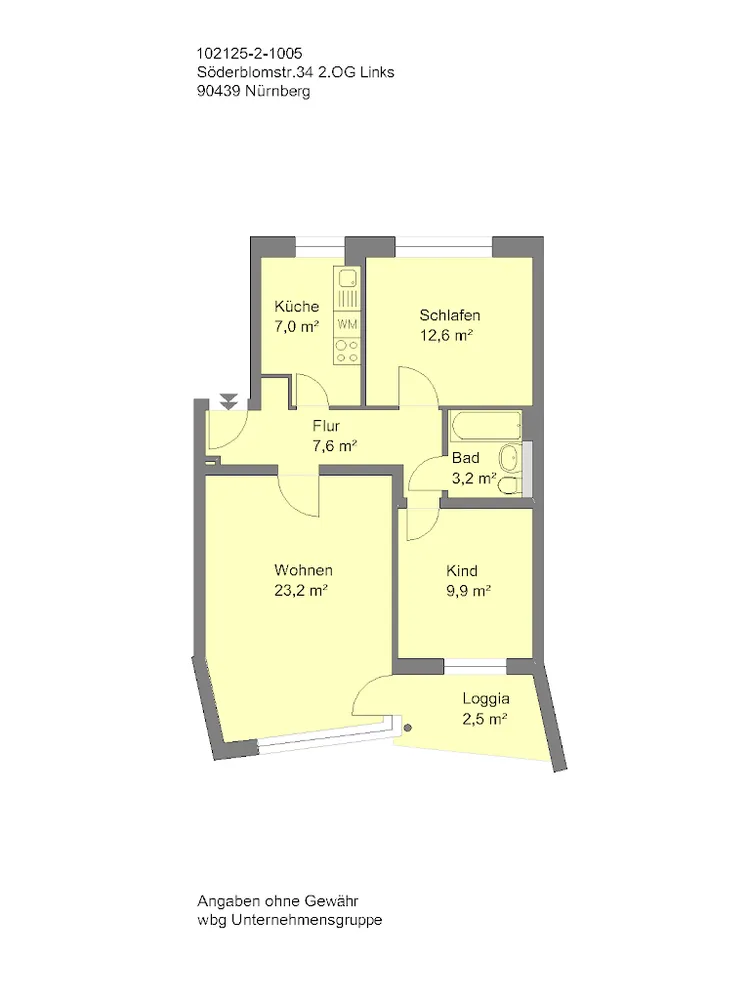 3 Zimmer Wohnung mit 66 m² in Nürnberg – Bild 1