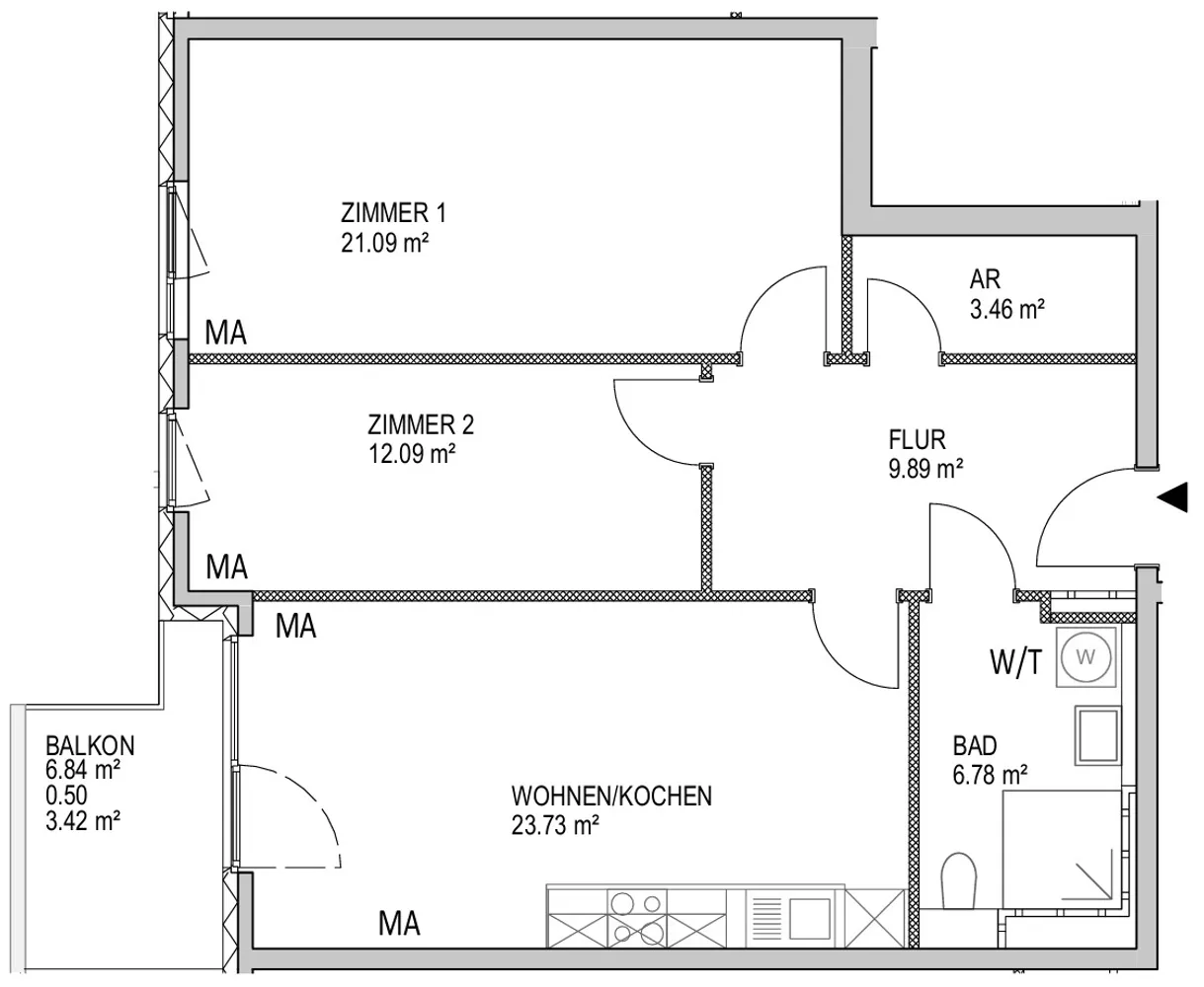 3 Zimmer Wohnung mit 80 m² in Mainz – Bild 4