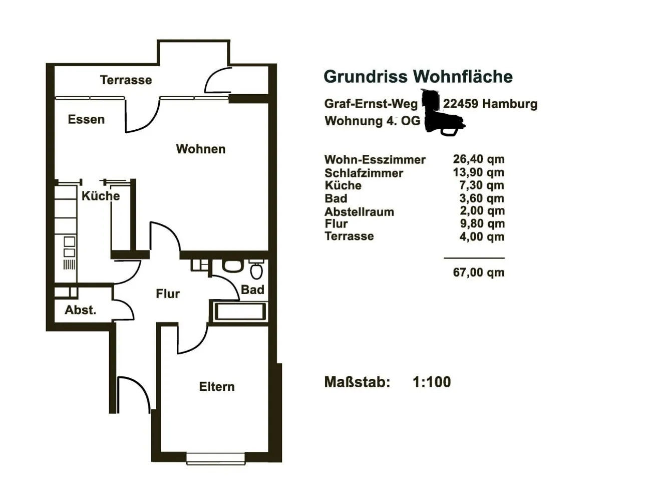 2 Zimmer Wohnung mit 67 m² in Hamburg – Bild 1