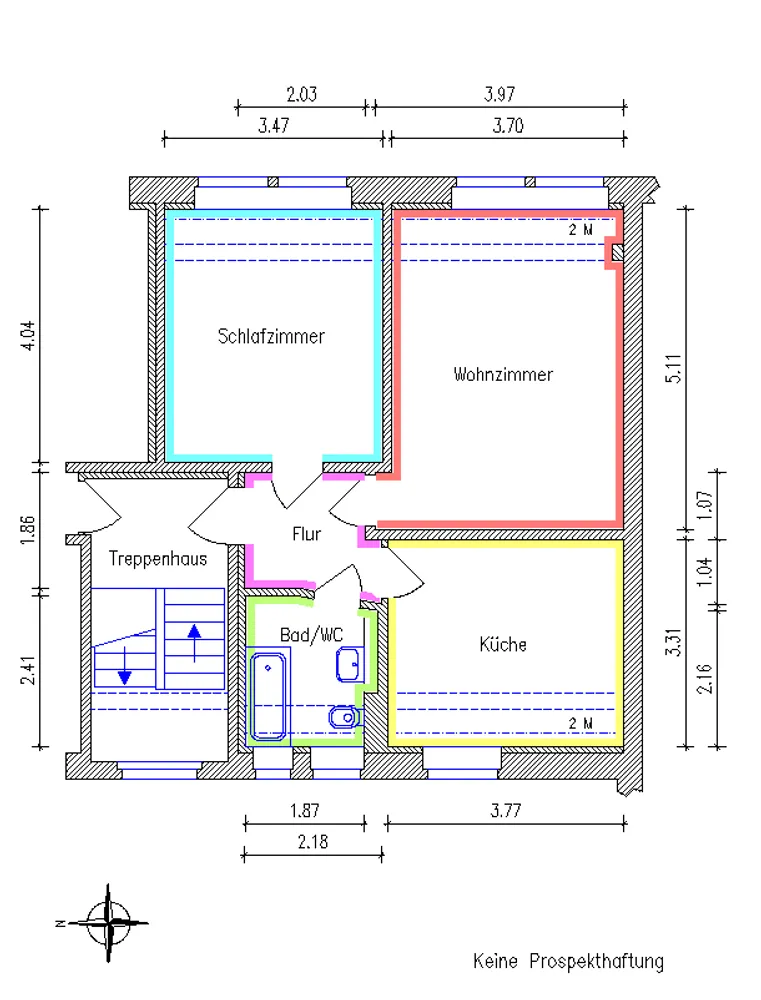 2 room apartment with 53 m² in Chemnitz – Photo 2
