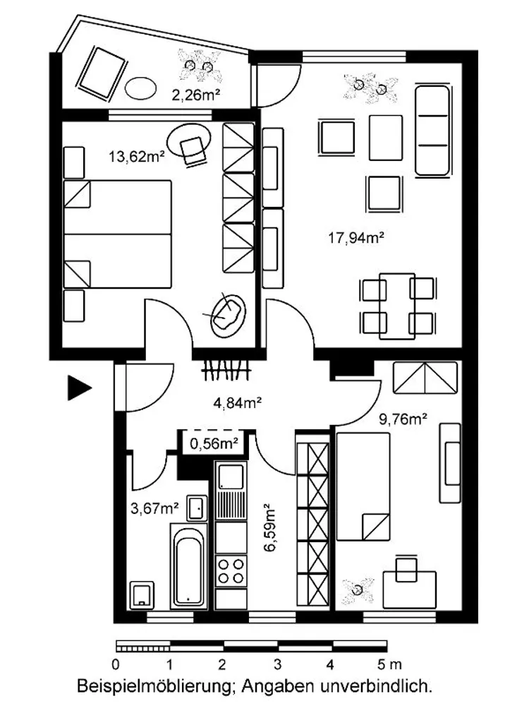 3 Zimmer Wohnung mit 59 m² in Wiesbaden – Bild 2