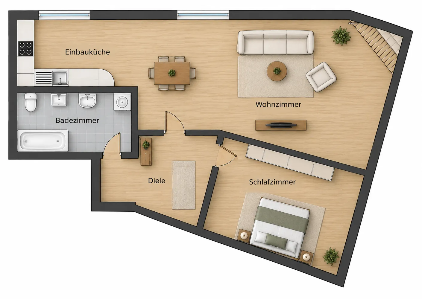 2 Zimmer Wohnung mit 54 m² in Meiningen – Bild 2