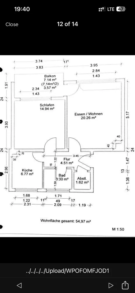 2 Zimmer Wohnung mit 54 m² in Essen – Bild 1