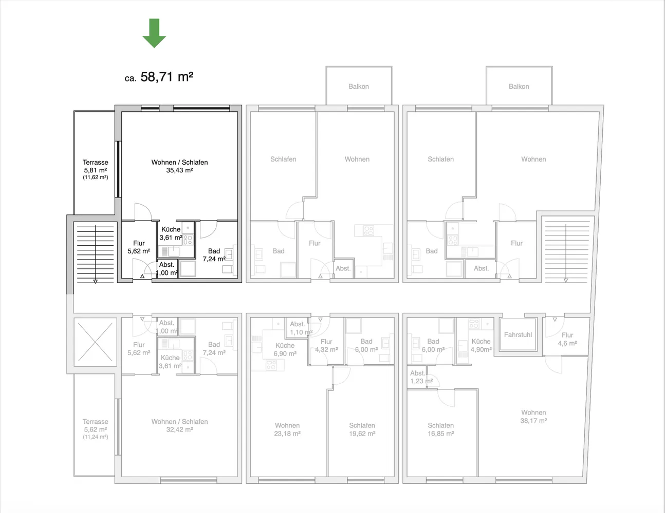 1 Zimmer Wohnung mit 59 m² in Hamburg – Bild 3