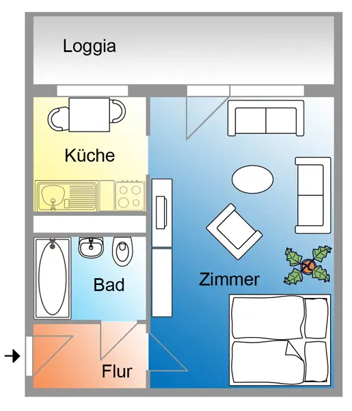 2 Zimmer Wohnung mit 36 m² in Halberstadt – Bild 9