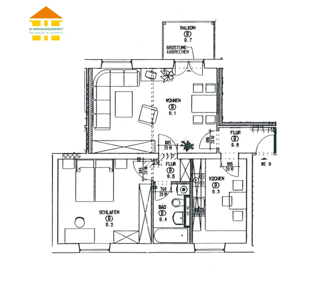 2 room apartment with 64 m² in Chemnitz – Photo 7