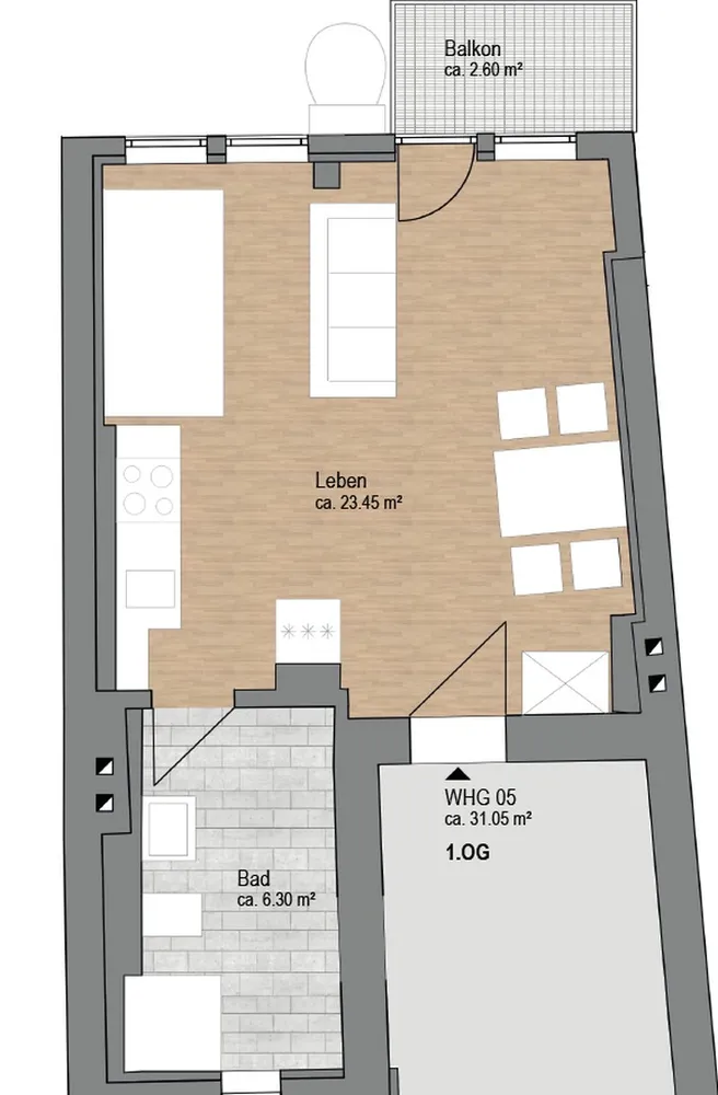 1 Zimmer Wohnung mit 31 m² in Marburg – Bild 6
