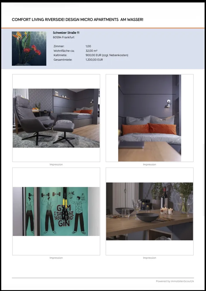 1 Zimmer Wohnung mit 32 m² in Frankfurt am Main – Bild 3