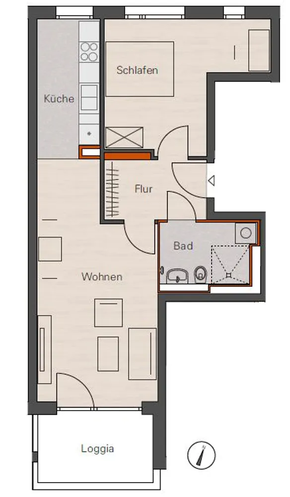 2 Zimmer Wohnung mit 58 m² in Nürnberg – Bild 2
