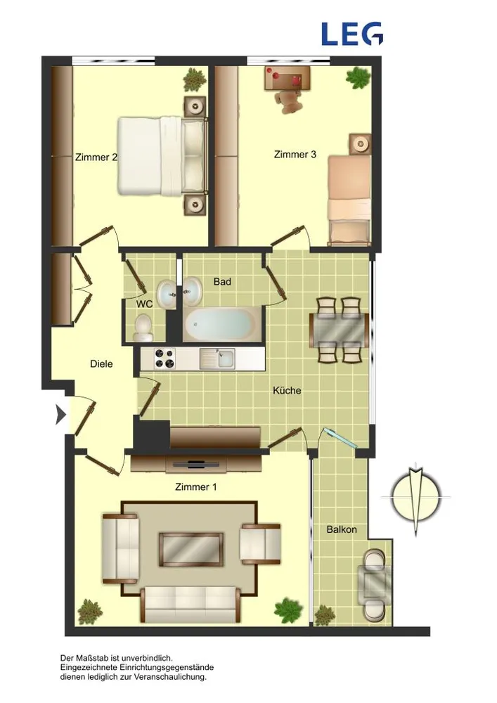4 Zimmer Wohnung mit 72 m² in Unna – Bild 1