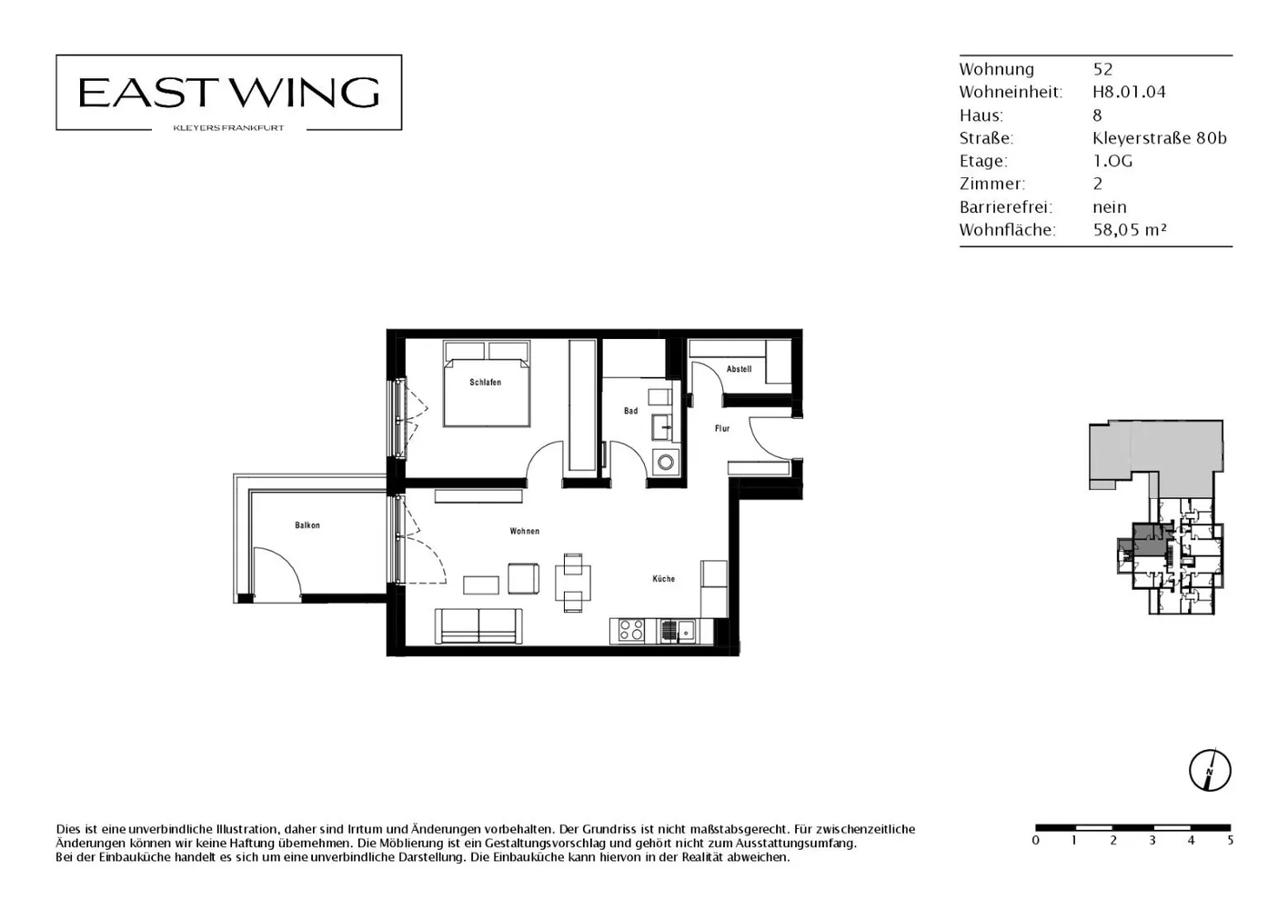 2 Zimmer Wohnung mit 58 m² in Frankfurt am Main – Bild 5