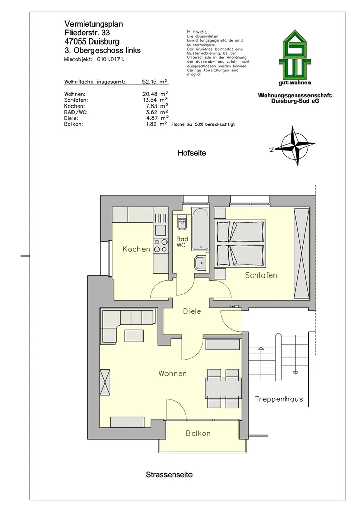 2 Zimmer Wohnung mit 52 m² in Duisburg – Bild 5
