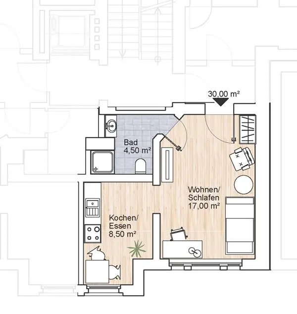 2 Zimmer Wohnung mit 30 m² in Halle (Saale) – Bild 8