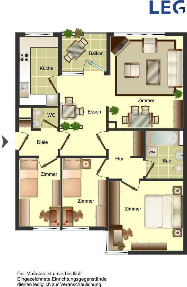5 Zimmer Wohnung mit 79 m² in Düsseldorf – Bild 2