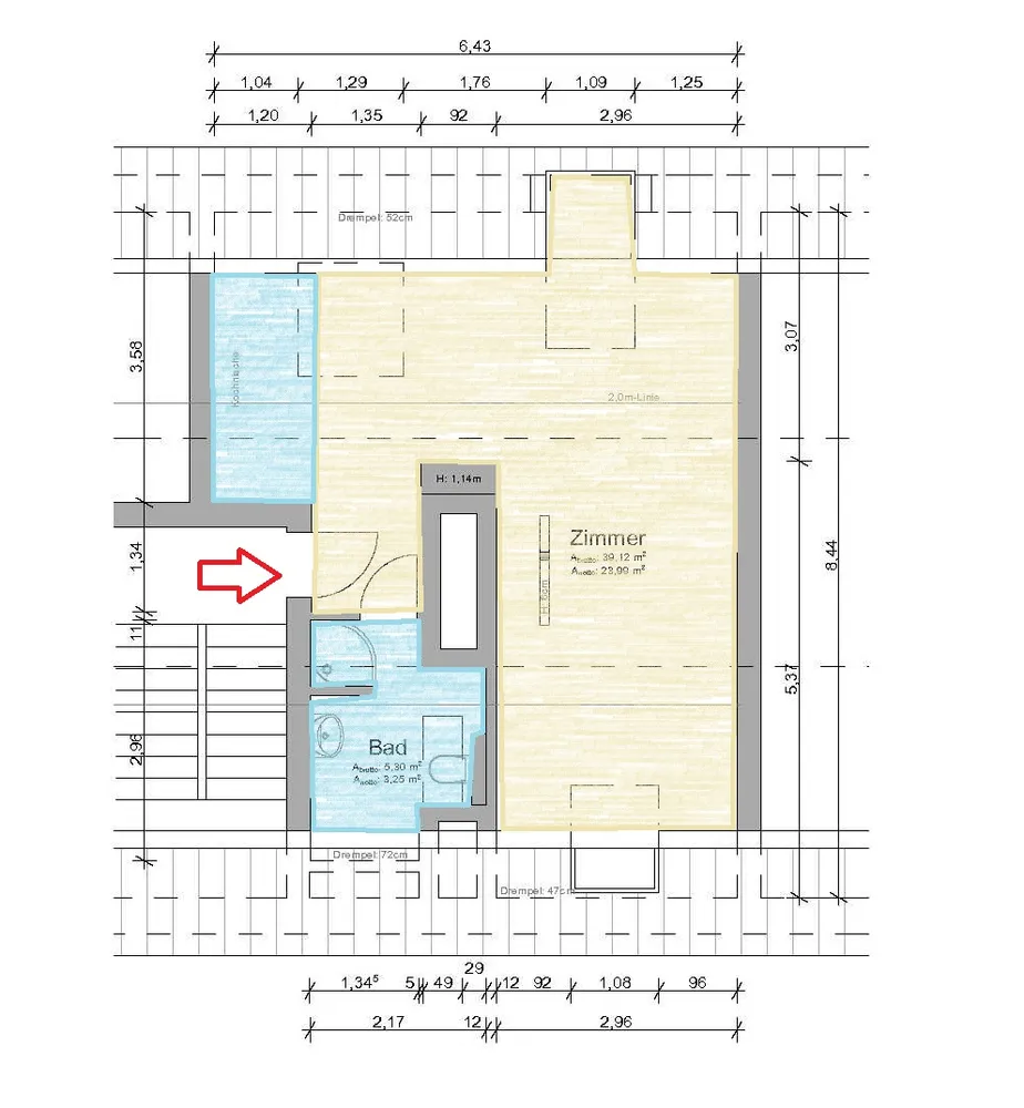 1 Zimmer Wohnung mit 29 m² in Hildesheim – Bild 2
