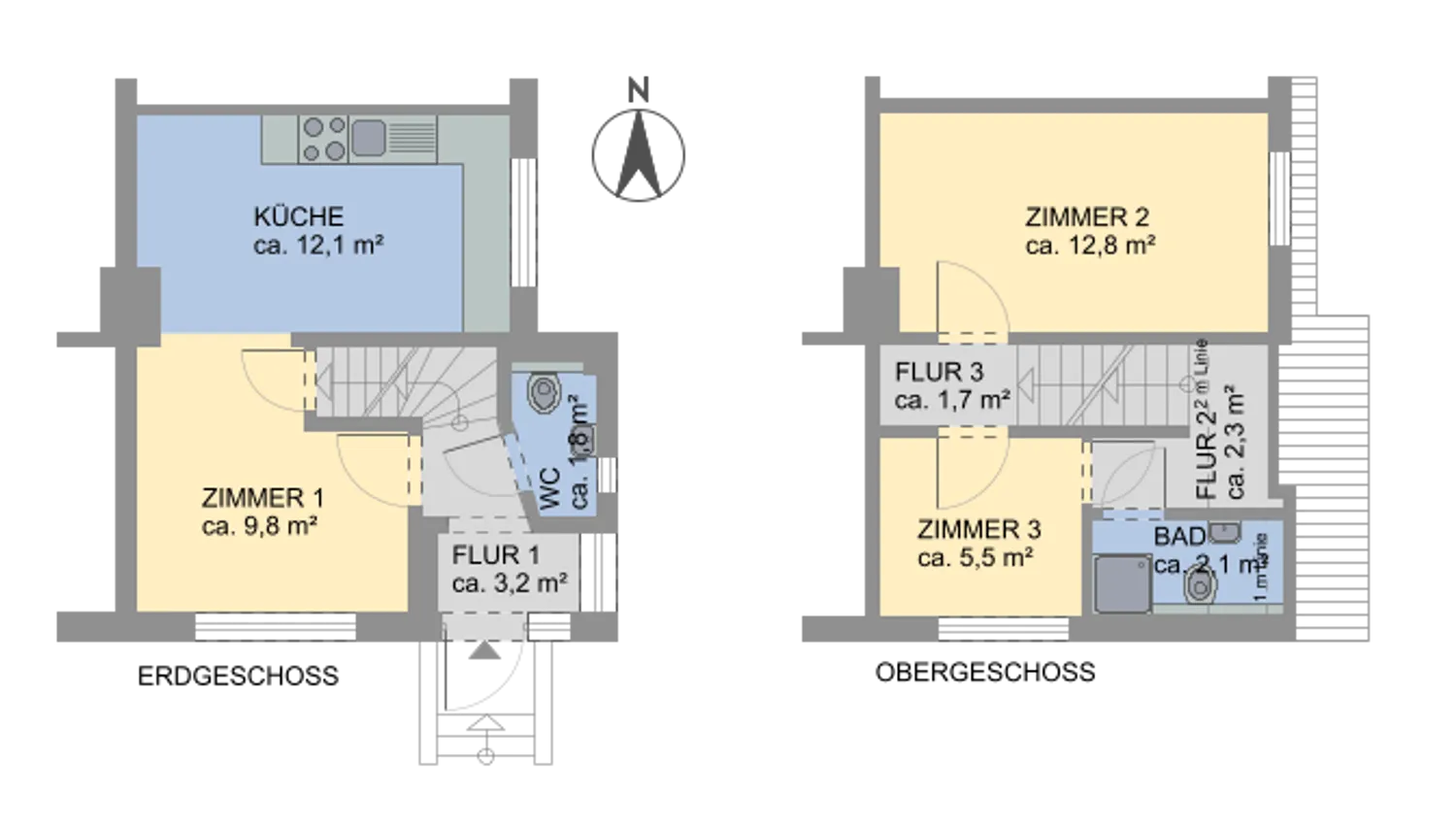 3 Zimmer Wohnung mit 51 m² in Hamburg – Bild 2