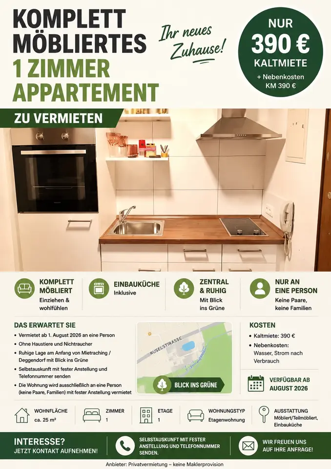 Studio mit 35 m² in Deggendorf – Bild 7