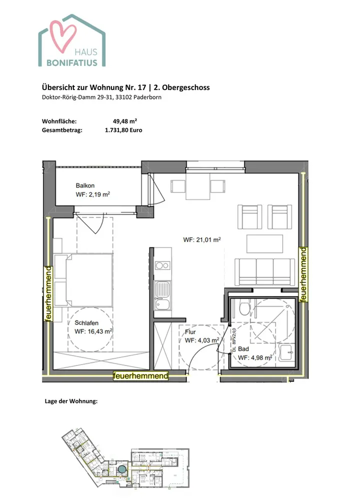 2 Zimmer Wohnung mit 49 m² in Paderborn – Bild 9