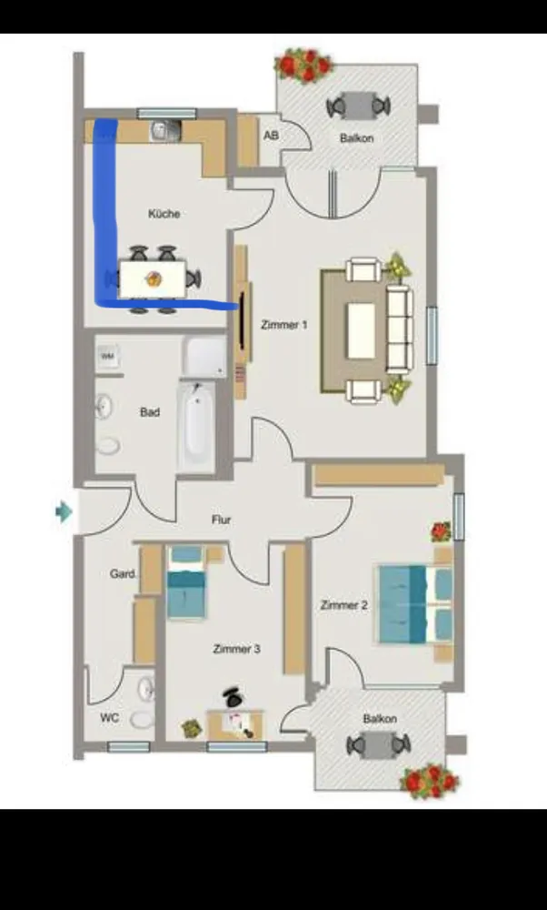 3 room apartment with 91 m² in Cologne – Photo 1