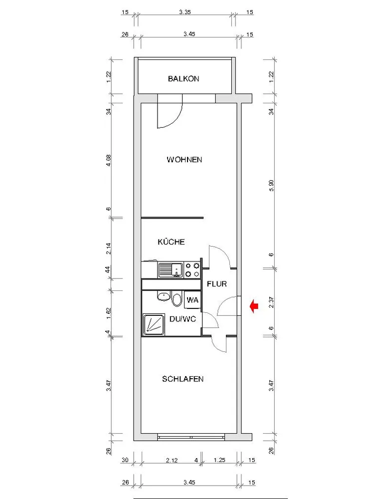 2 Zimmer Wohnung mit 44 m² in Chemnitz – Bild 3