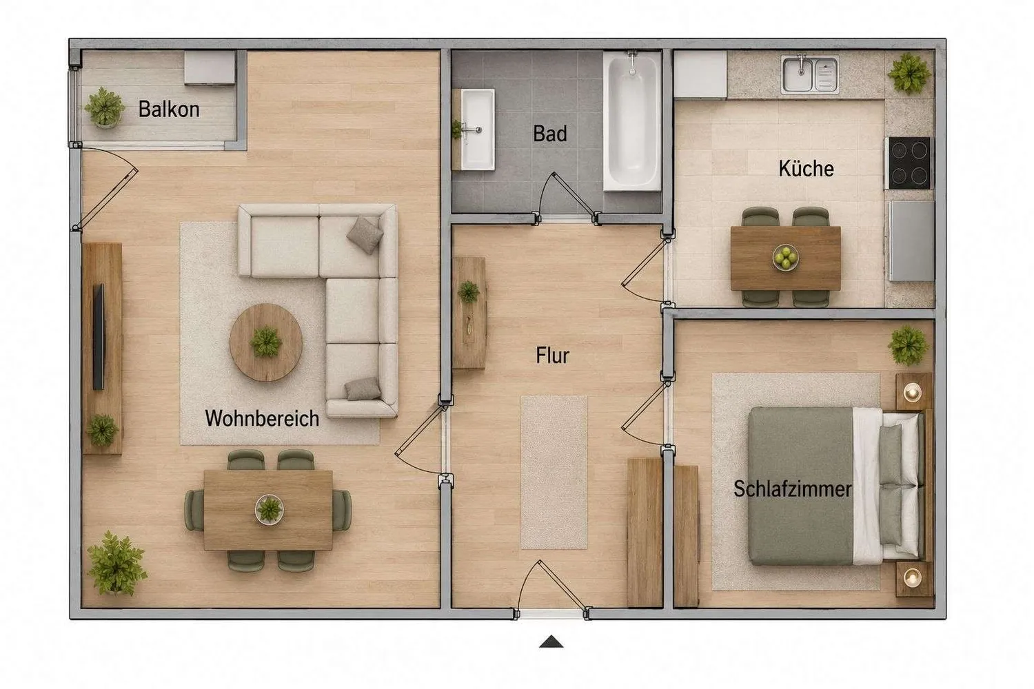 2 Zimmer Wohnung mit 72 m² in Münster – Bild 2