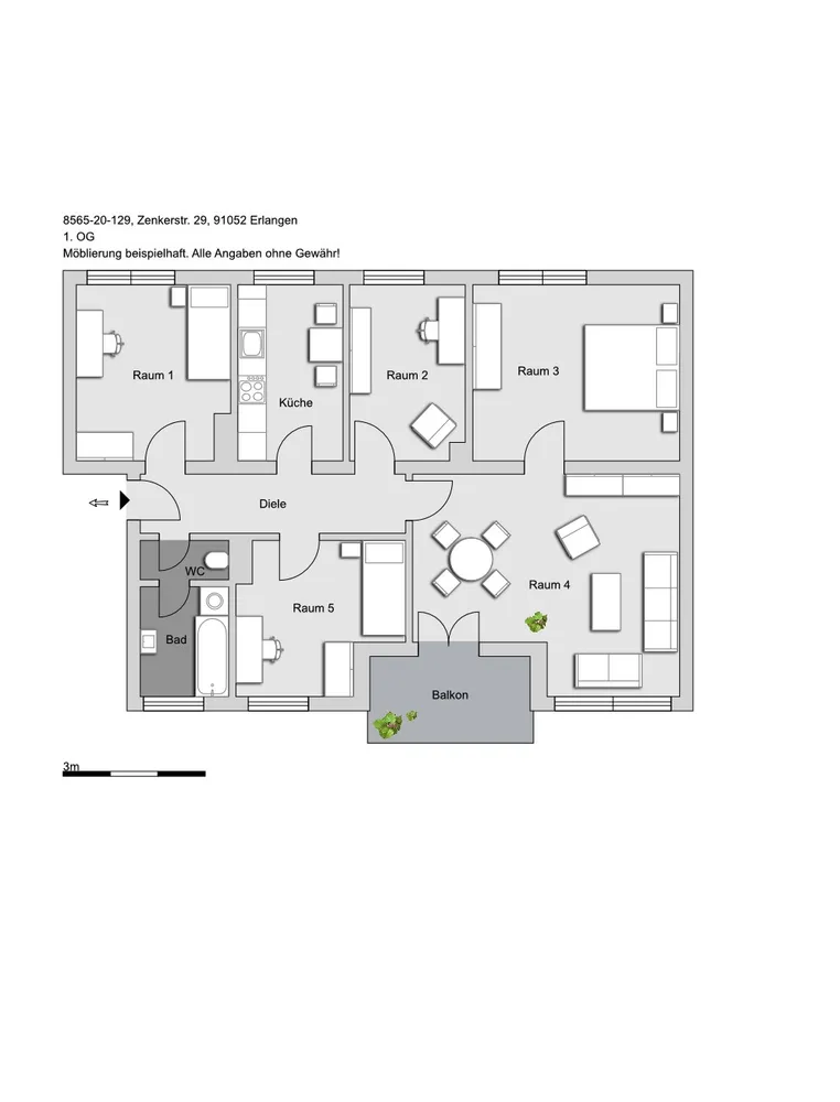 5 Zimmer Wohnung mit 95 m² in Erlangen – Bild 1