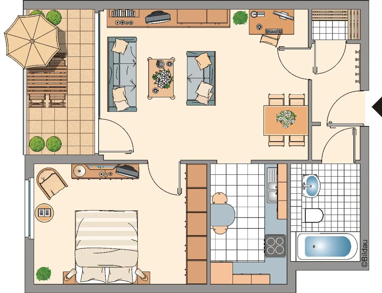1 Zimmer Wohnung mit 43 m² in Erkrath – Bild 3