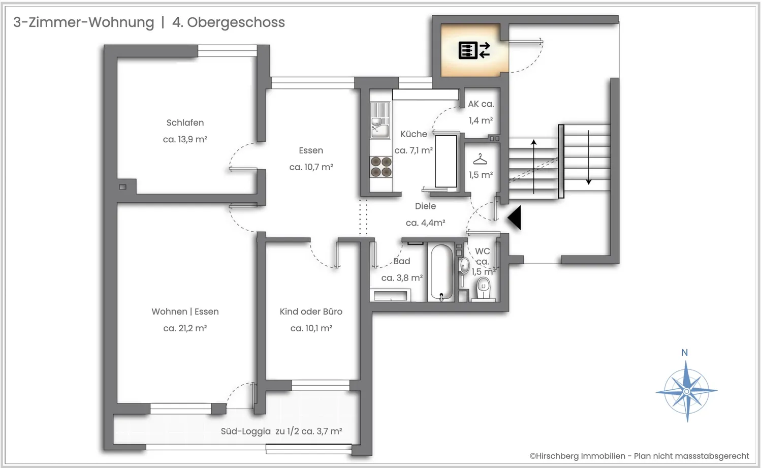 3 Zimmer Wohnung mit 79 m² in München – Bild 4
