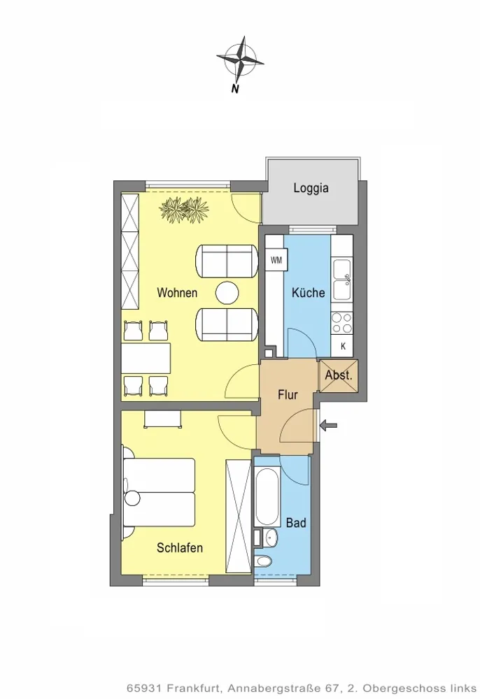 2 room apartment with 52 m² in Frankfurt am Main – Photo 5