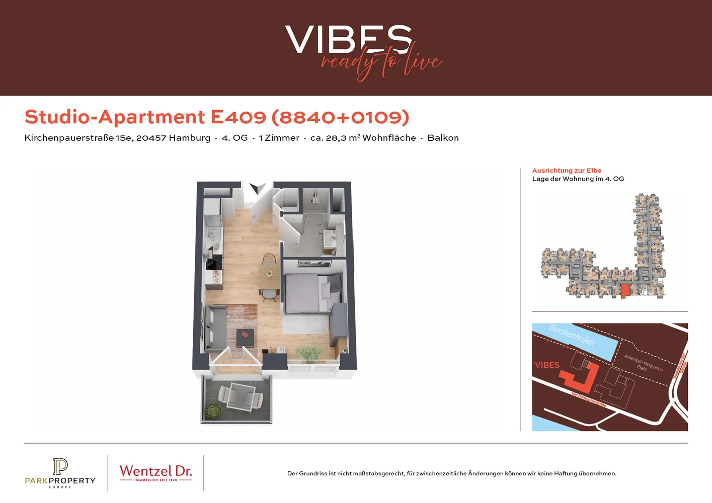 1 Zimmer Wohnung mit 28 m² in Hamburg – Bild 1