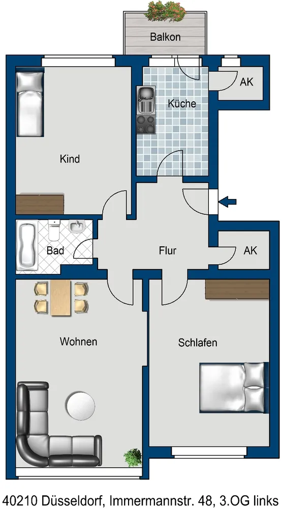 3 Zimmer Wohnung mit 85 m² in Düsseldorf – Bild 11