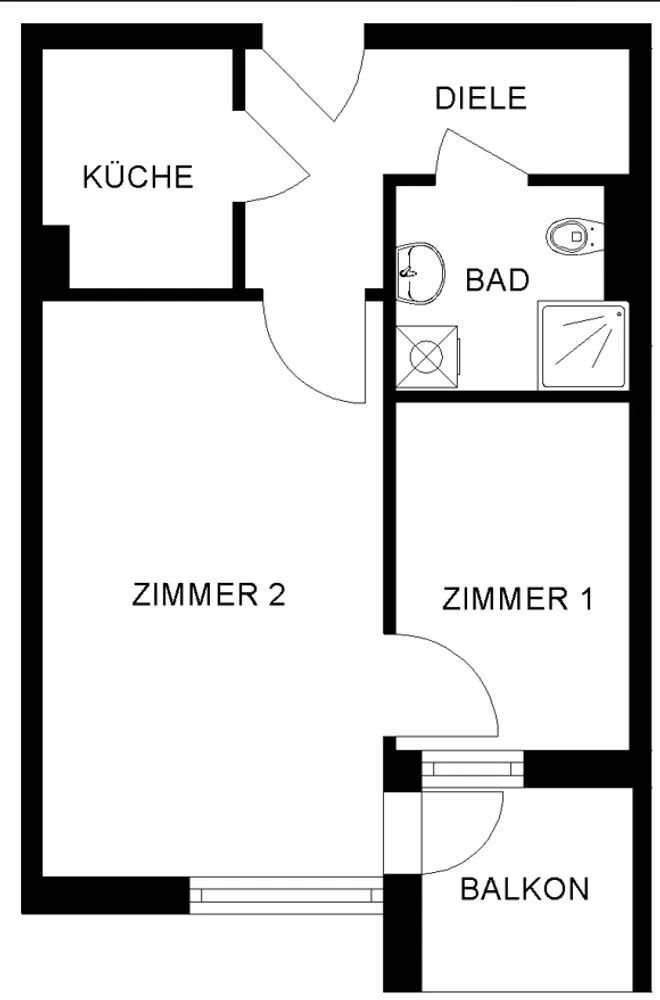 2 Zimmer Wohnung mit 42 m² in Köln – Bild 2