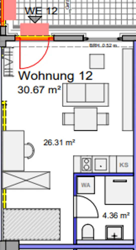 1 room apartment with 31 m² in Chemnitz – Photo 4