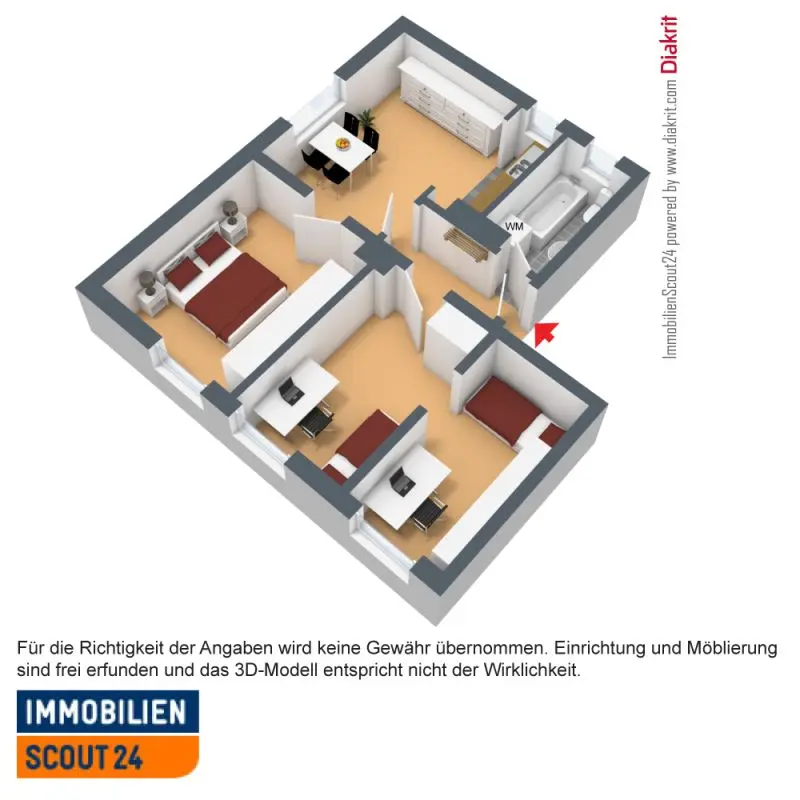 3 Zimmer Wohnung mit 62 m² in Wuppertal – Bild 2