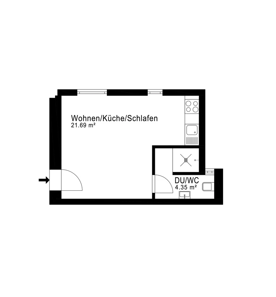 1 room apartment with 26 m² in Dreieich – Photo 6