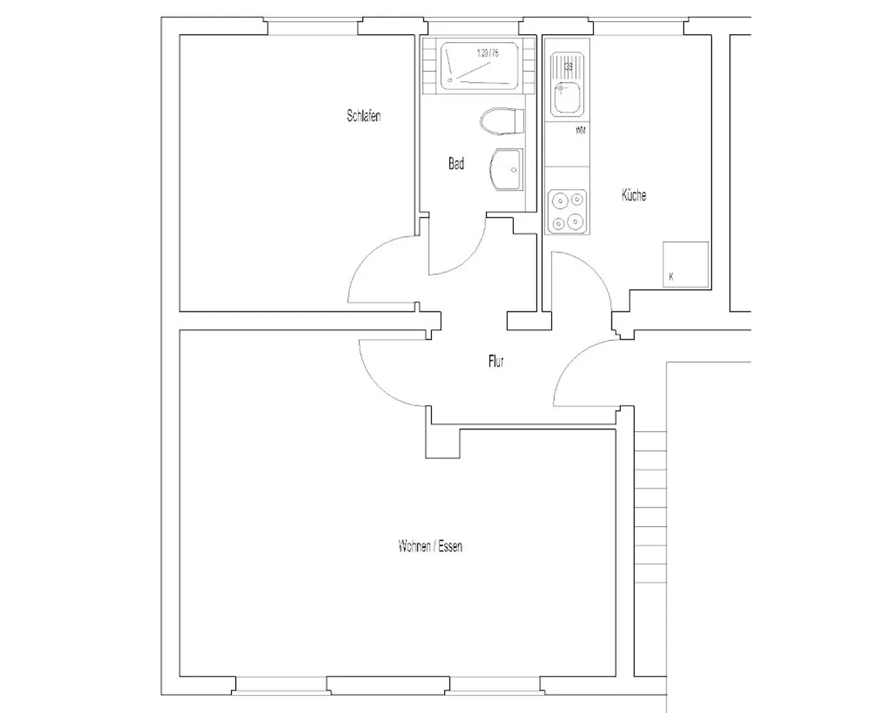 2 room apartment with 52 m² in Brunswick – Photo 2