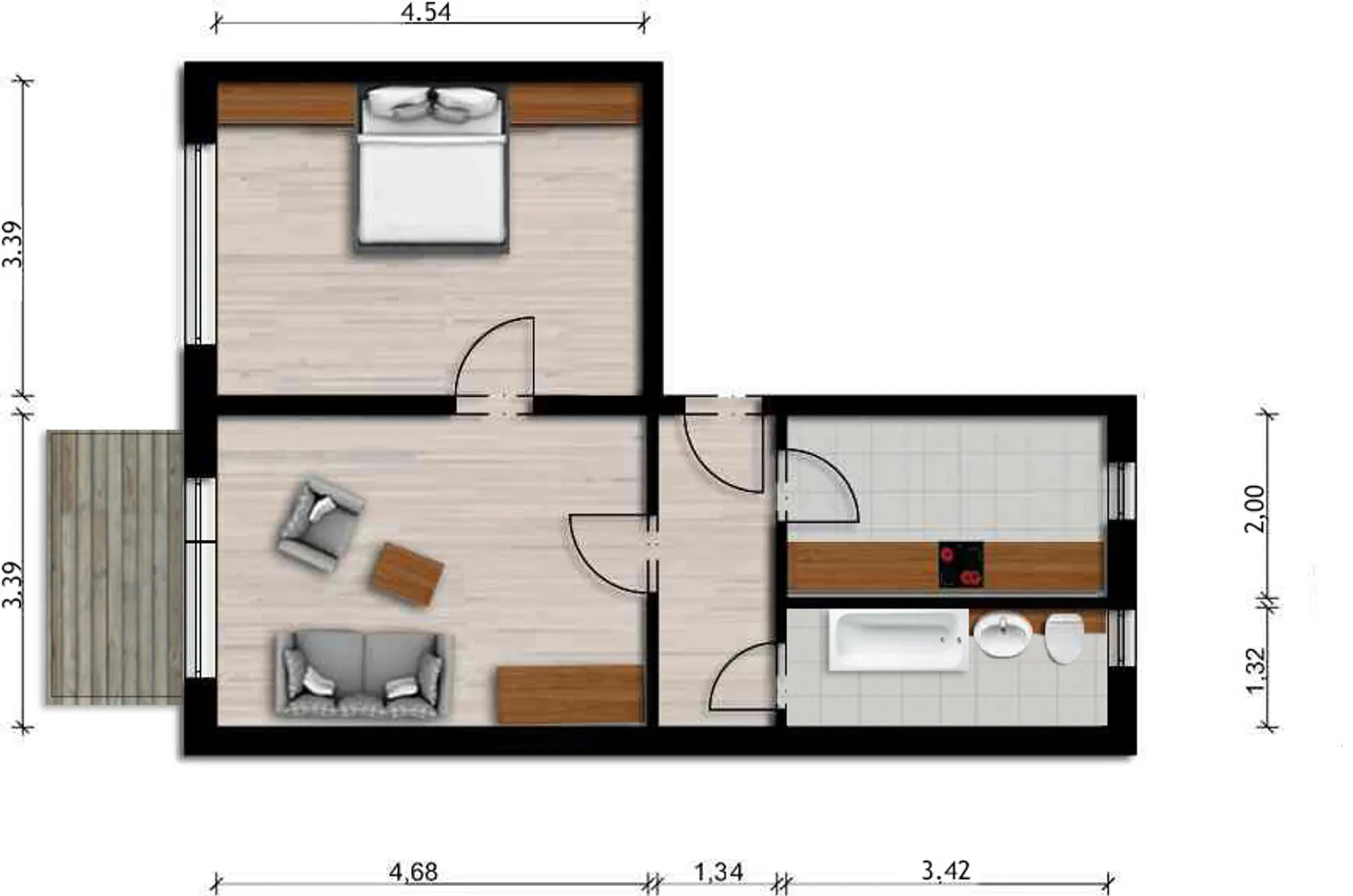 2 Zimmer Wohnung mit 48 m² in Hoyerswerda – Bild 1