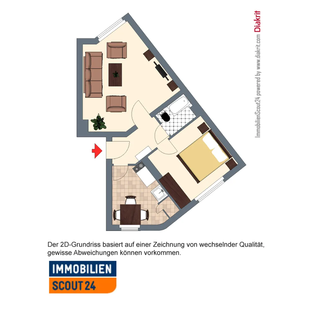 2 Zimmer Wohnung mit 45 m² in Wuppertal – Bild 2