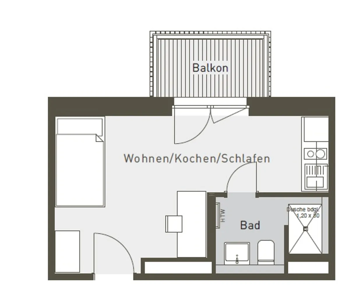1 Zimmer Wohnung mit 26 m² in Berlin – Bild 6
