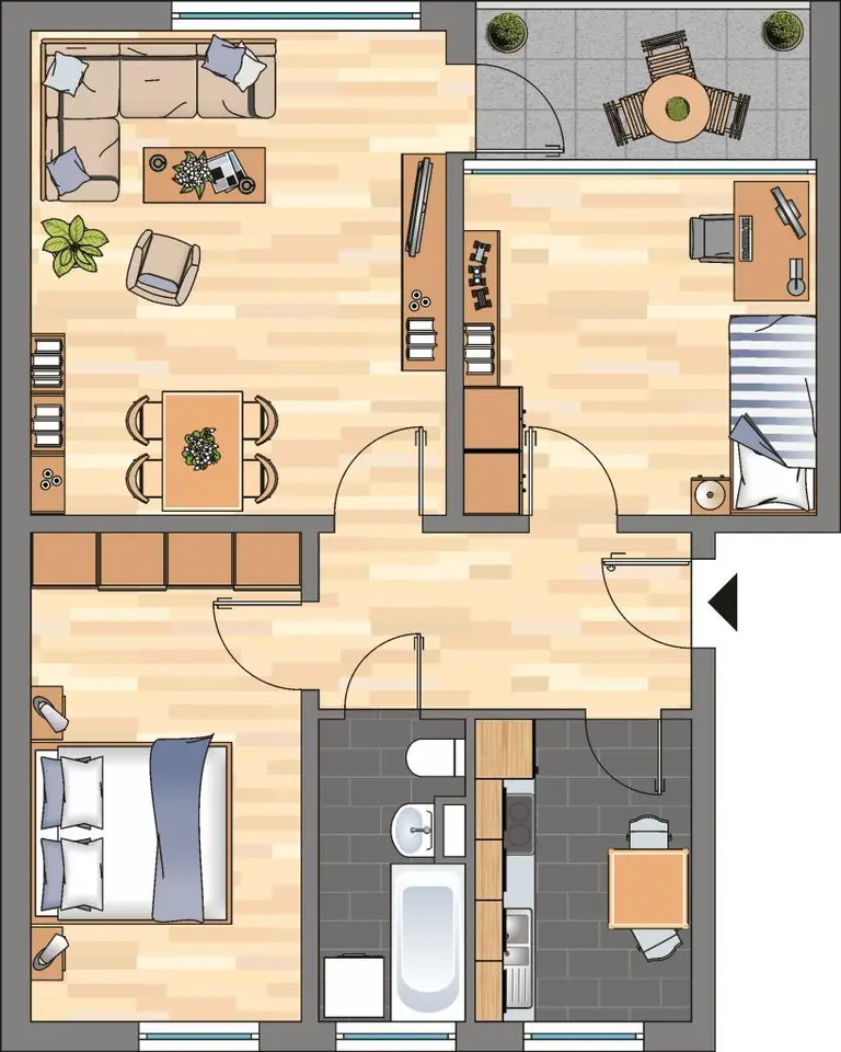3 Zimmer Wohnung mit 71 m² in Braunschweig – Bild 2