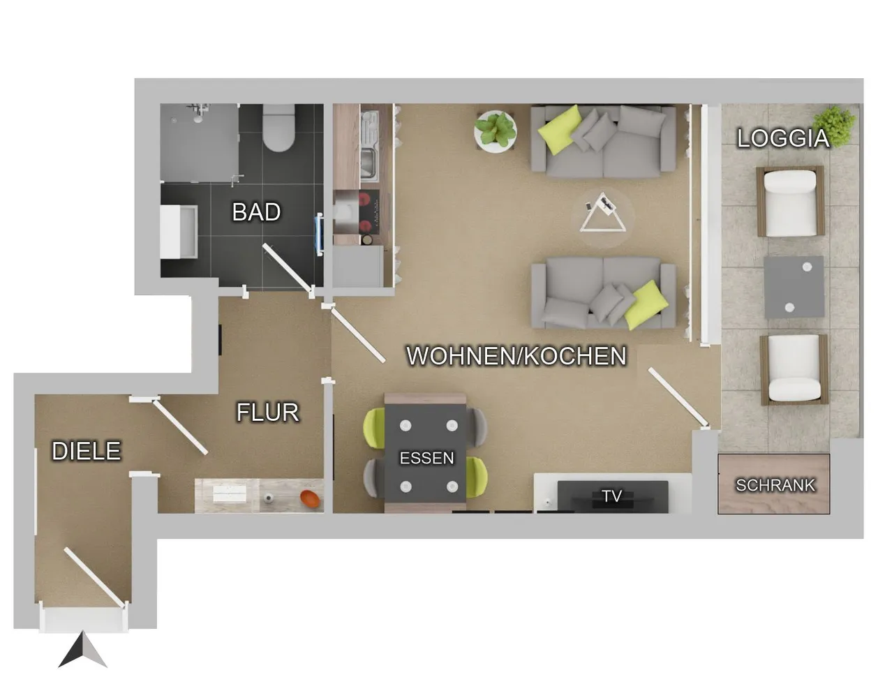 1 Zimmer Wohnung mit 33 m² in Münster – Bild 3