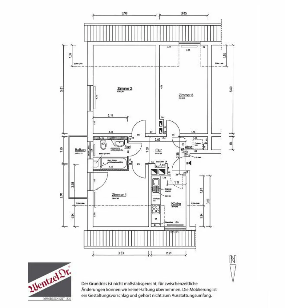 3 Zimmer Wohnung mit 65 m² in Hamburg – Bild 4