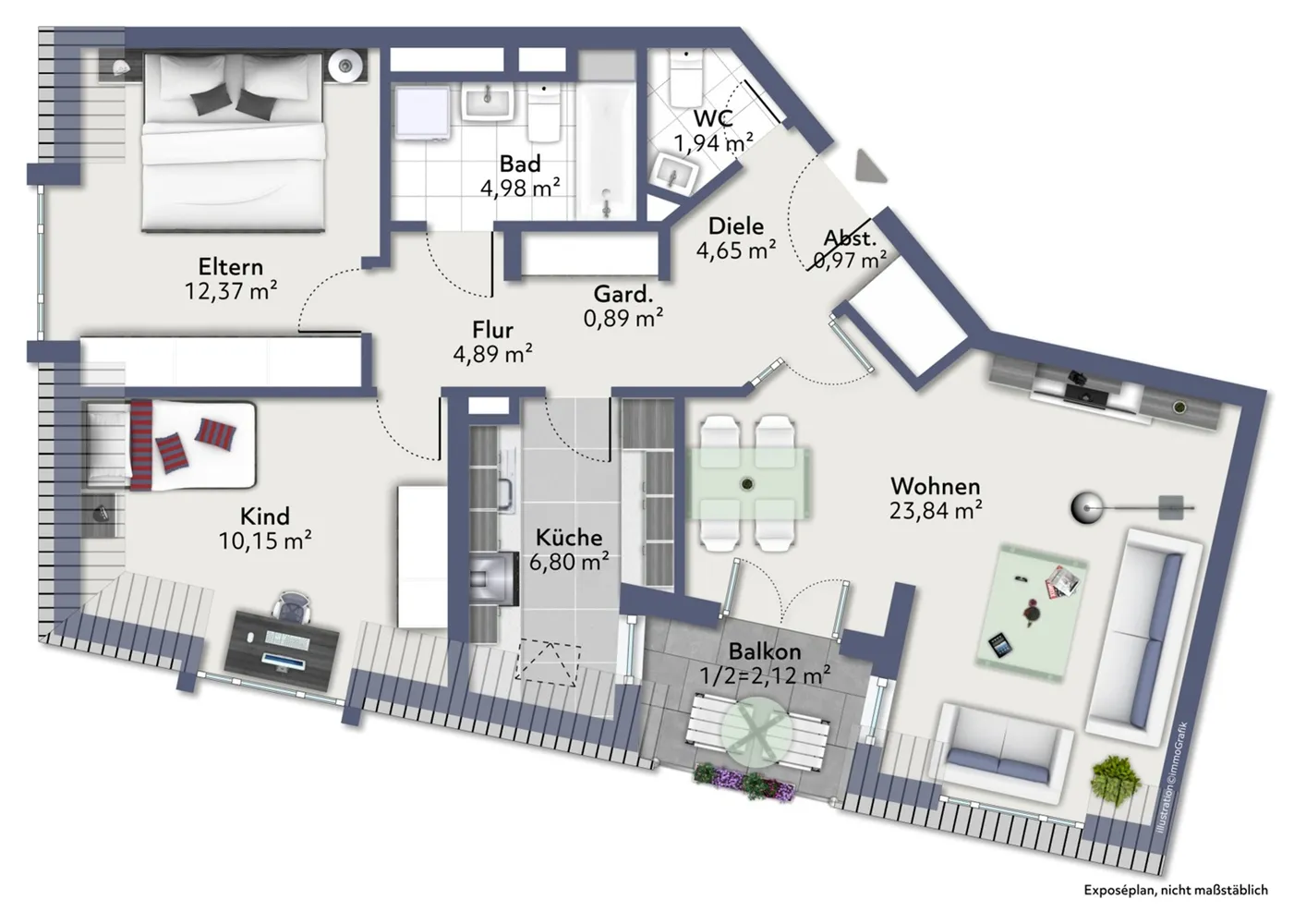 3 Zimmer Wohnung mit 74 m² in Ulm – Bild 7