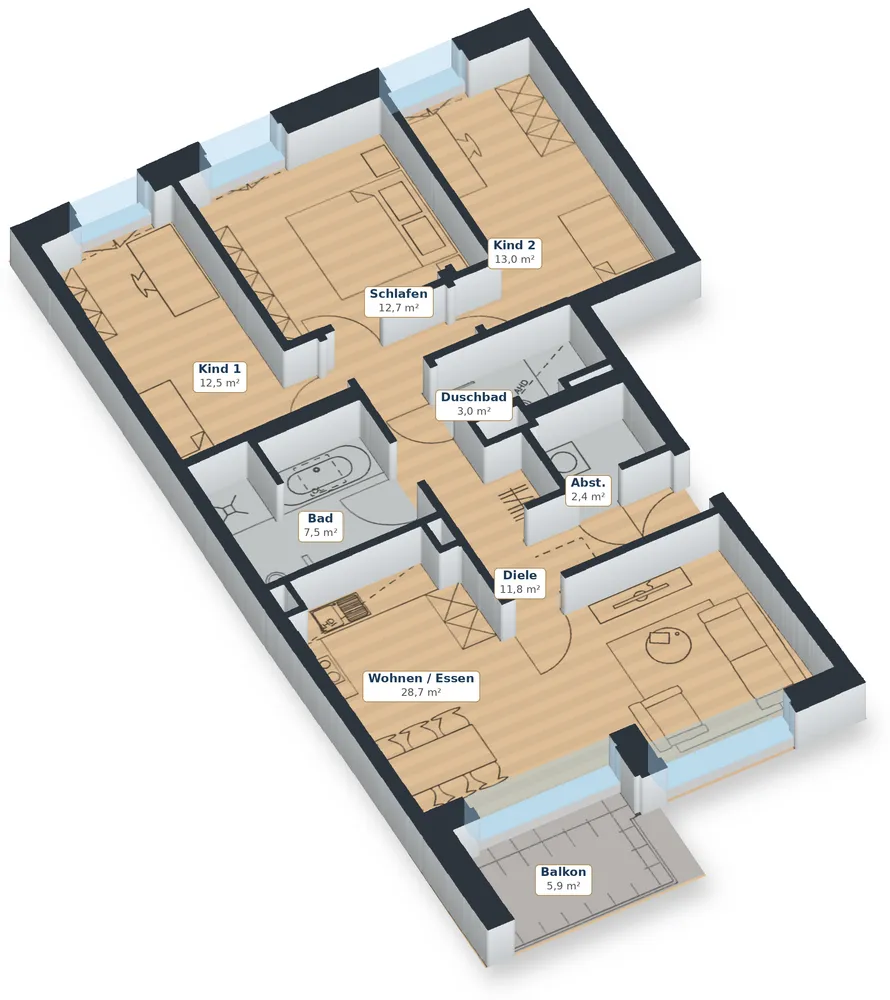 4 room apartment with 95 m² in Hamburg – Photo 2
